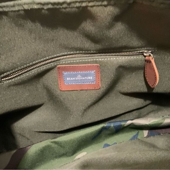 LL BEAN KHAKI CANVAS BROWN LEATHER 18" OVERNIGHT DUFFLE/SHOULDER BAG / C… - Picture 11 of 15